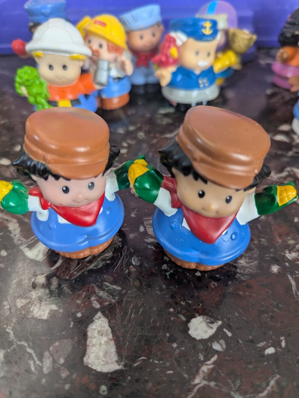 Little People - 8$ Each - Children's Farm Boy Play Figures - Blue, Brown, Red